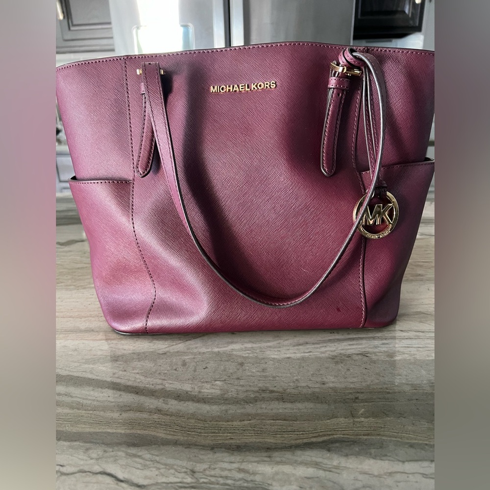 Michael Kors Burgundy Tote Bag